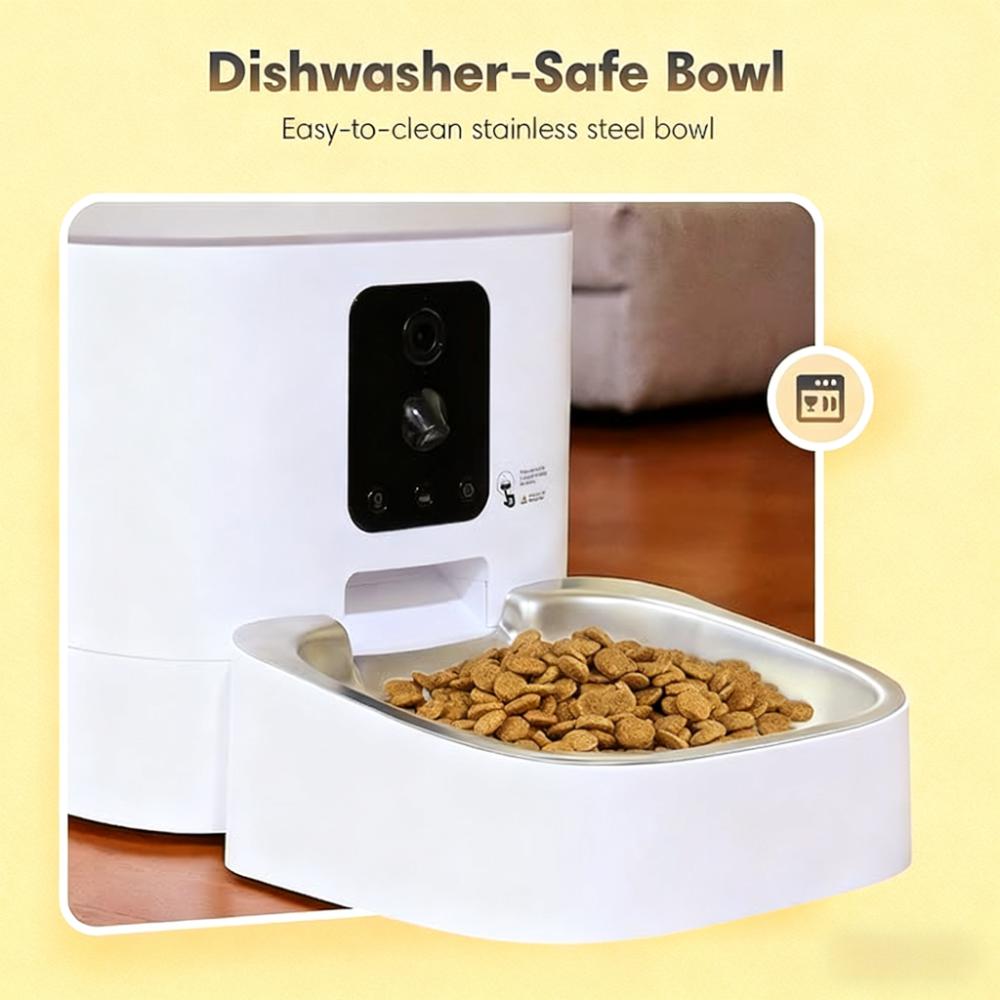 AI-Powered Cat Feeder with Dual Cameras: 6L WiFi Feeder, 6 Meals/Day, Stay Connected via App