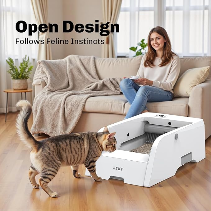 Hands-Free Cat Litter Box: APP-Controlled, Self-Cleaning, Odorless & Safe
