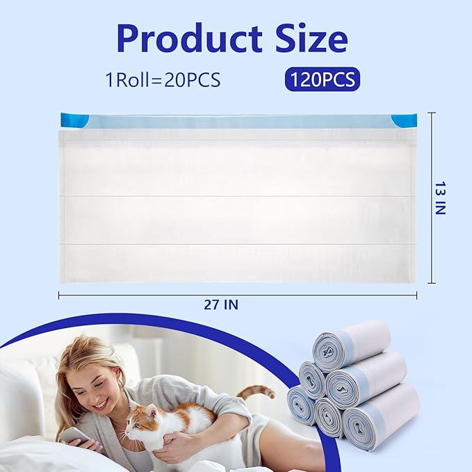 120-Pack Heavy Duty Cat Litter Box Liners for Neakasa & PetPivot Self-Cleaning Boxes