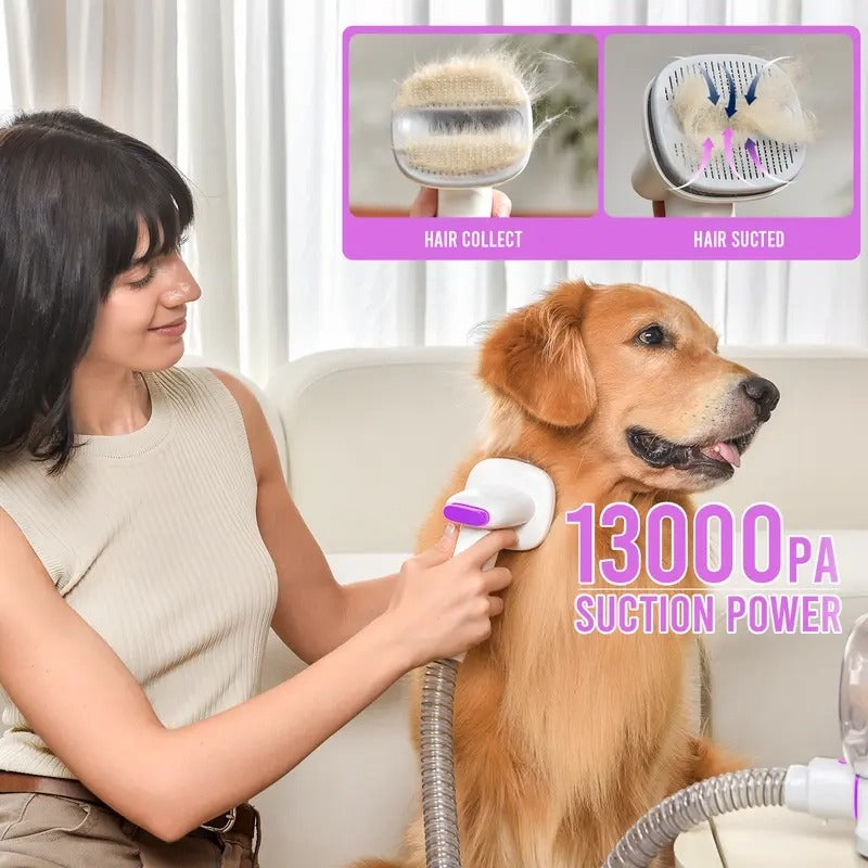 Dog Grooming Vacuum Kit – Stop Pet Hair Mess! 2.5L Dust Cup & Clippers for Easy Home Grooming