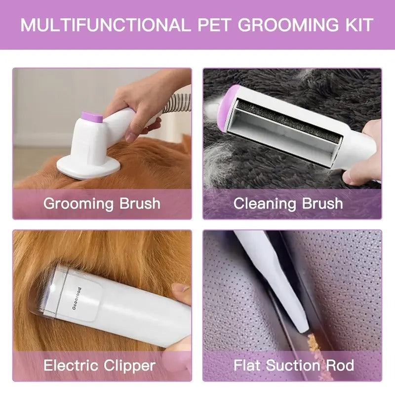 Dog Grooming Vacuum Kit – Stop Pet Hair Mess! 2.5L Dust Cup & Clippers for Easy Home Grooming