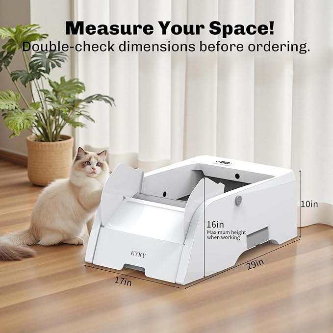 Hands-Free Cat Litter Box: APP-Controlled, Self-Cleaning, Odorless & Safe