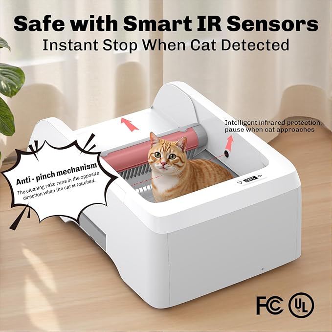 Hands-Free Cat Litter Box: APP-Controlled, Self-Cleaning, Odorless & Safe