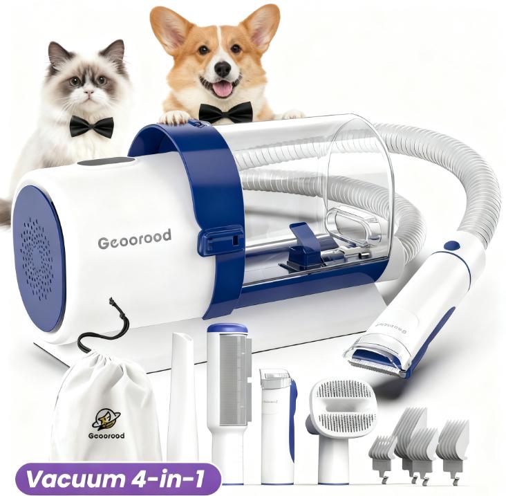 Dog Grooming Vacuum Kit – Stop Pet Hair Mess! 2.5L Dust Cup & Clippers for Easy Home Grooming