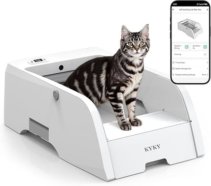 Hands-Free Cat Litter Box: APP-Controlled, Self-Cleaning, Odorless & Safe